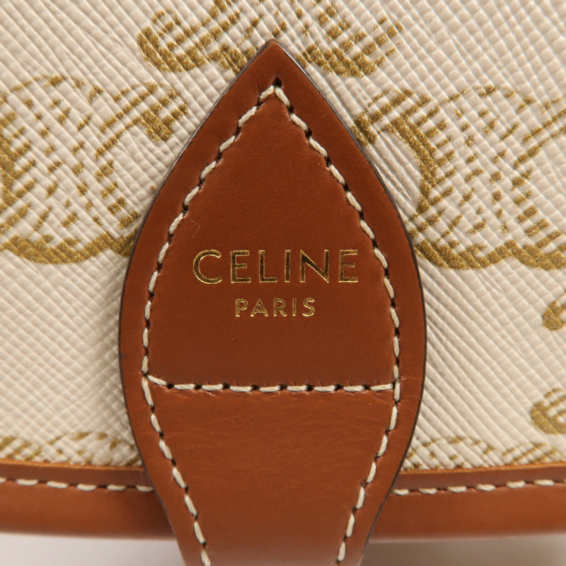 CELINE 塗層帆布Folco金扣肩背袋-5