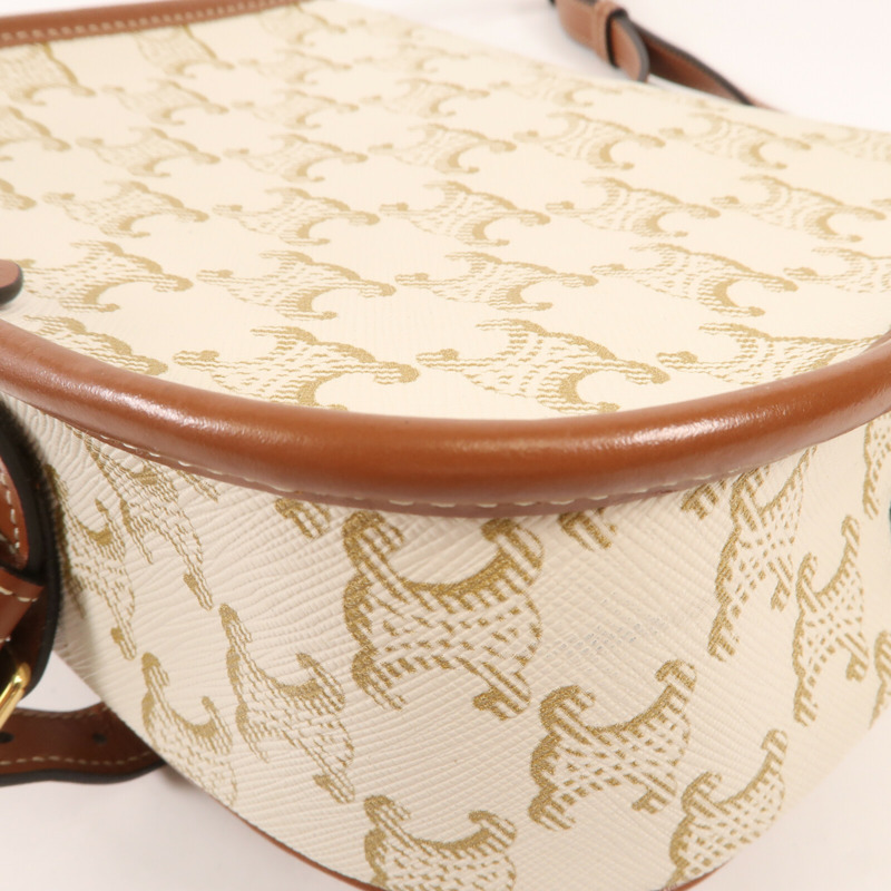 CELINE 塗層帆布Folco金扣肩背袋-11