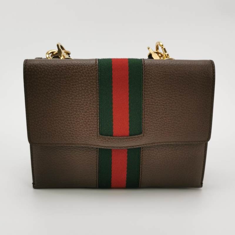 Gucci Neo Vintage 牛皮 帆布 GG 老花 虎頭 Logo 皮標 子母包 斜背包-6