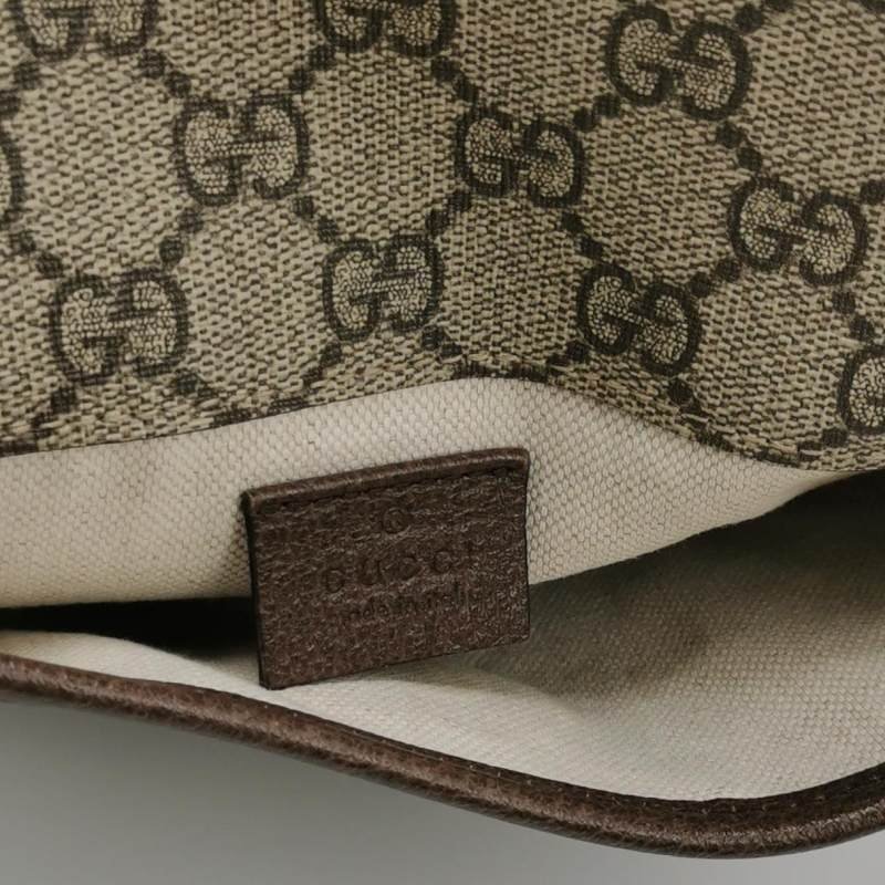 Gucci Neo Vintage 牛皮 帆布 GG 老花 虎頭 Logo 皮標 子母包 斜背包-9