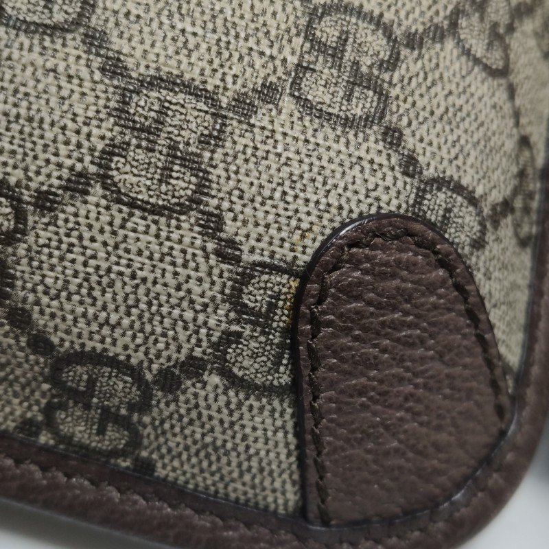 Gucci Neo Vintage 牛皮 帆布 GG 老花 虎頭 Logo 皮標 子母包 斜背包-19