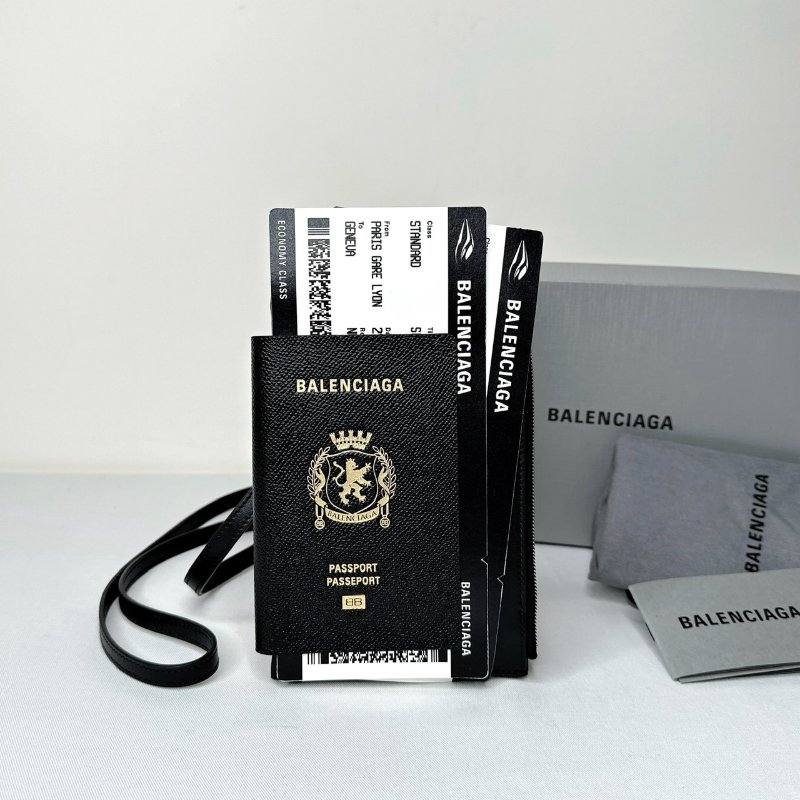 BALENCIAGA 護照機票掛繩卡包-0