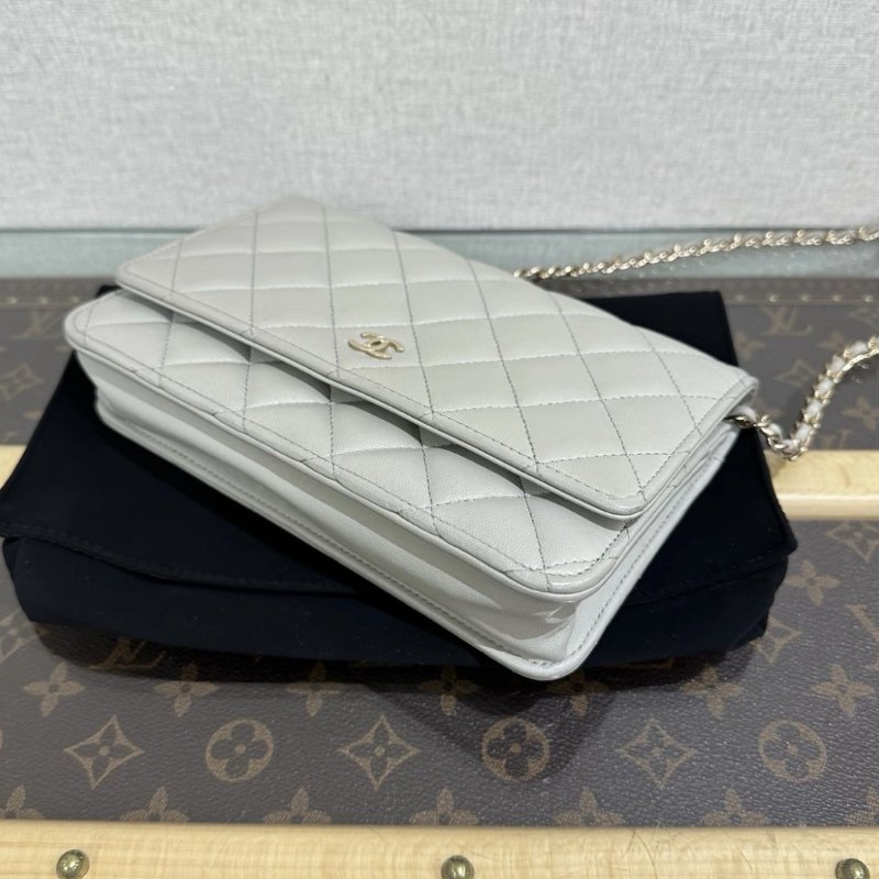CHANEL 灰金牛皮 WOC 19*13*4 98新配件盒子塵袋-1