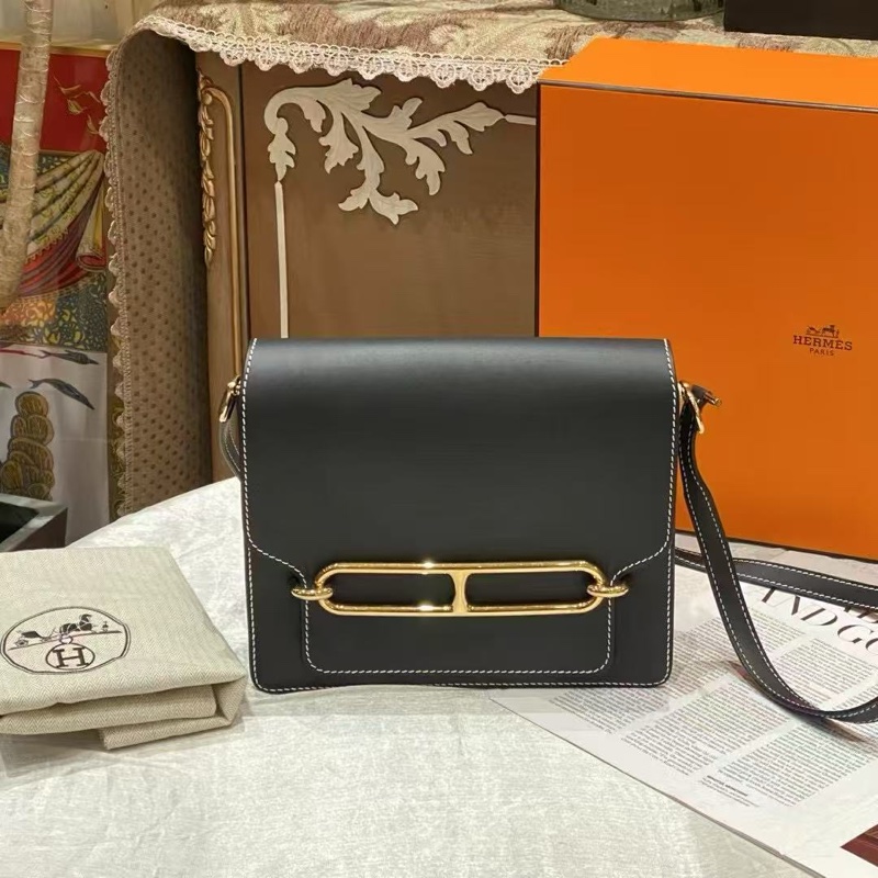 🌈Hermes🧡Roulis 23🧡黑色金扣🌈98.5新🌟Sambrero皮🌟Stamp X🌟-2