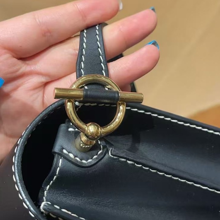 🌈Hermes🧡Roulis 23🧡黑色金扣🌈98.5新🌟Sambrero皮🌟Stamp X🌟-7