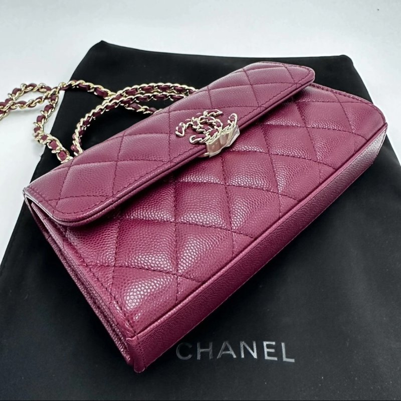 CHANEL 酒紅色25S交叉手柄Kelly肩背斜背包 19*10*5 全新閒置配件盒子塵袋-2