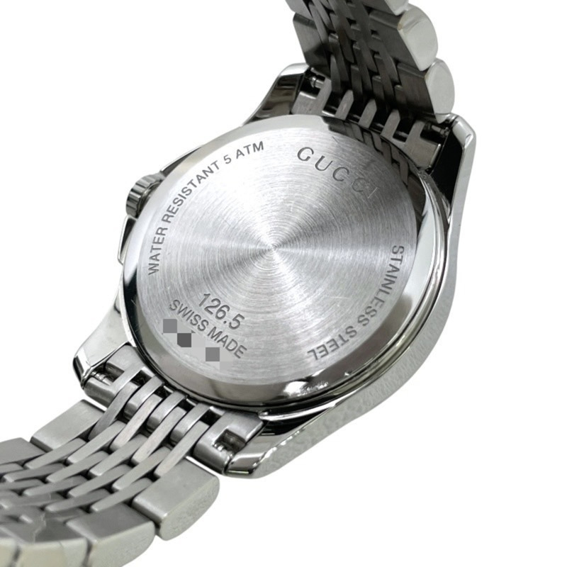 GUCCI G-Timeless 126.5 不銹鋼女士石英手錶，黑色錶盤-7