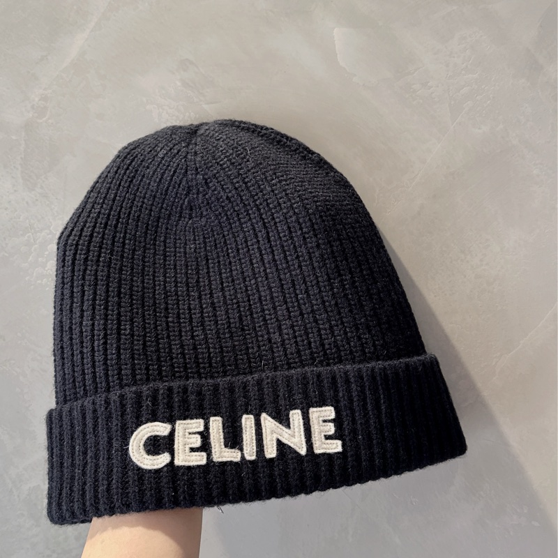 CELINE 毛帽-經典黑白字母羊毛帽帽 🕋LV Chanel-1