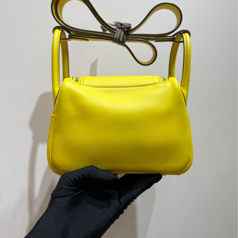 愛馬仕 Hermes mini lindy 那不勒斯黃銀扣 swift皮 u刻 手袋 斜挎包-2