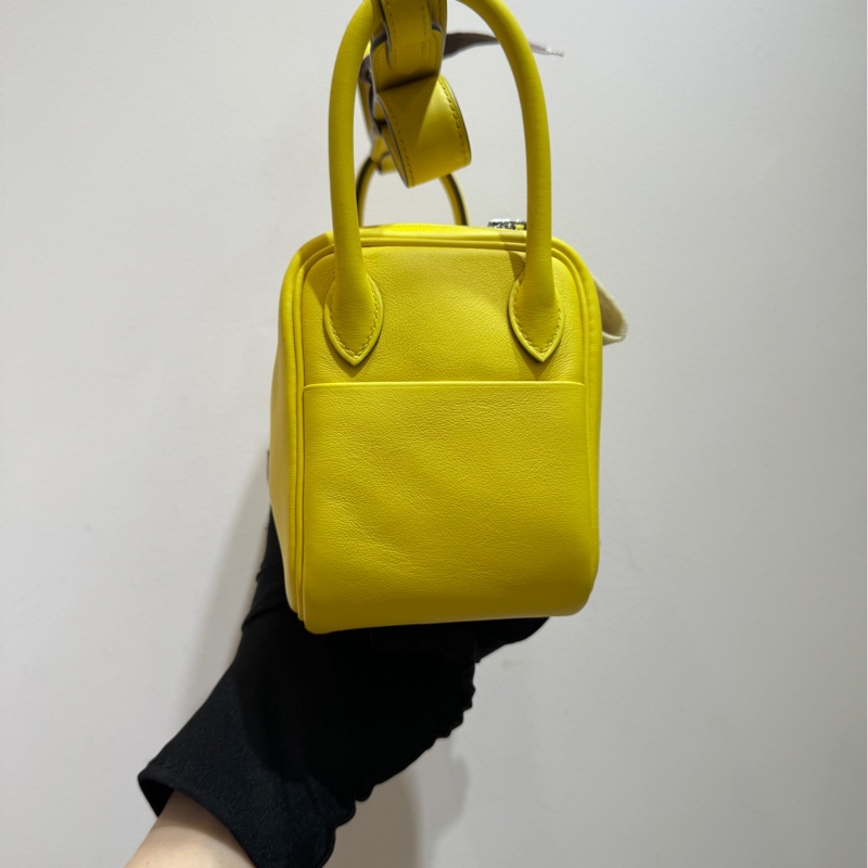 愛馬仕 Hermes mini lindy 那不勒斯黃銀扣 swift皮 u刻 手袋 斜挎包-3