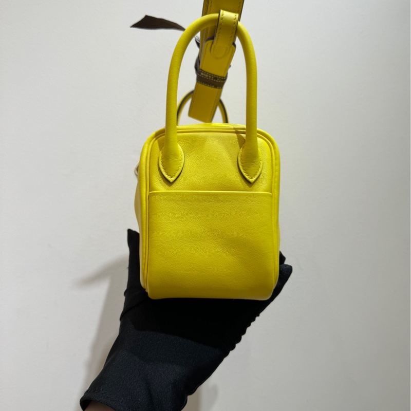 愛馬仕 Hermes mini lindy 那不勒斯黃銀扣 swift皮 u刻 手袋 斜挎包-4