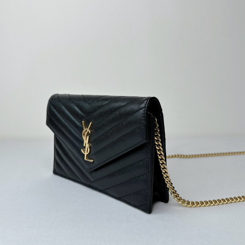 YSL 小款黑金信封woc鏈帶包-2