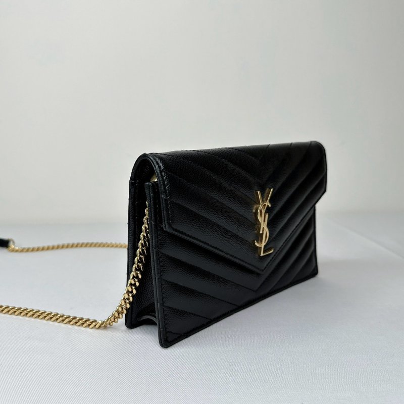 YSL 小款黑金信封woc鏈帶包-3
