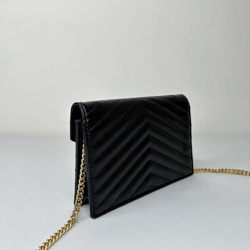 YSL 小款黑金信封woc鏈帶包-5