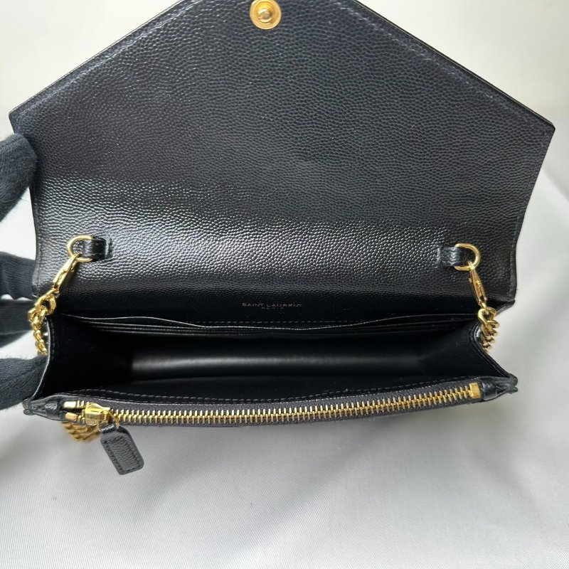 YSL 小款黑金信封woc鏈帶包-7
