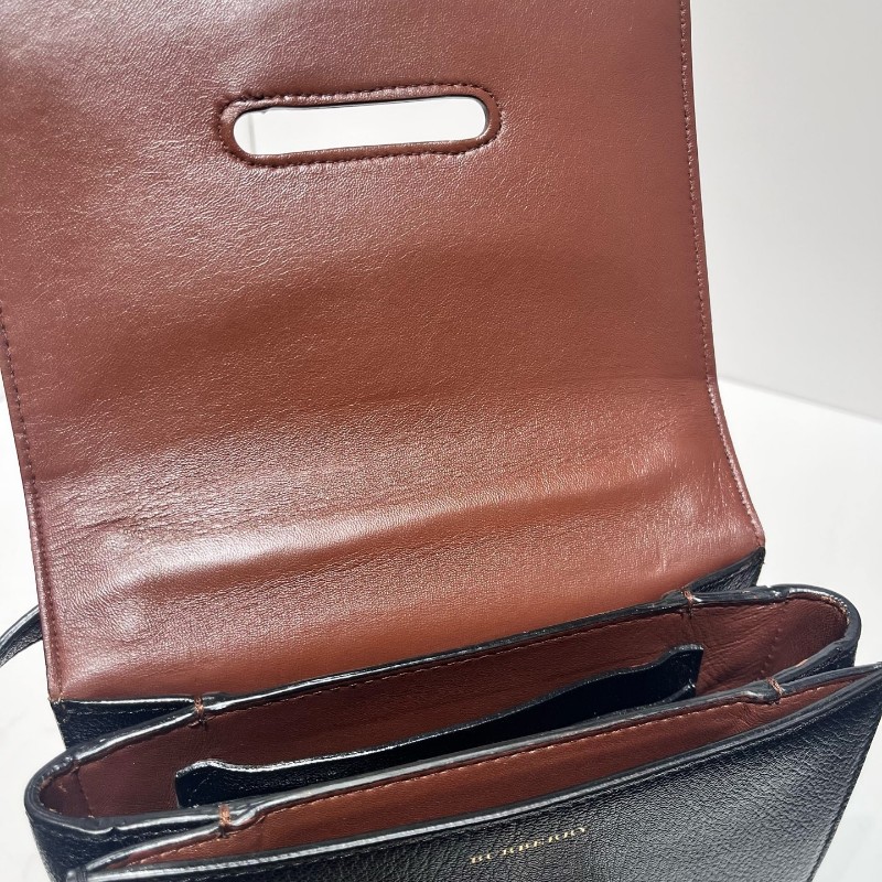 Burberry 經典格紋 馬鞍包 帆布拼皮 肩背斜背包-18