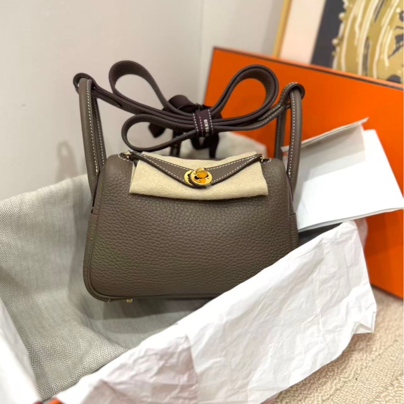 愛馬仕 Hermes 99 mini lindy 大象灰金扣 手袋 斜挎包-0
