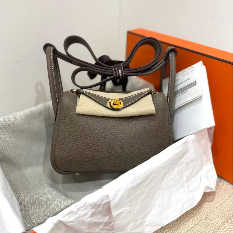 愛馬仕 Hermes 99 mini lindy 大象灰金扣 手袋 斜挎包-1