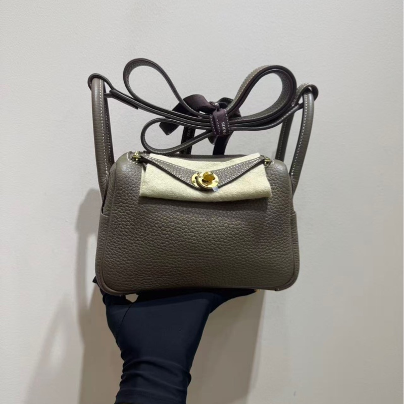 愛馬仕 Hermes 99 mini lindy 大象灰金扣 手袋 斜挎包-2