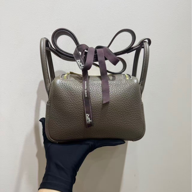 愛馬仕 Hermes 99 mini lindy 大象灰金扣 手袋 斜挎包-3