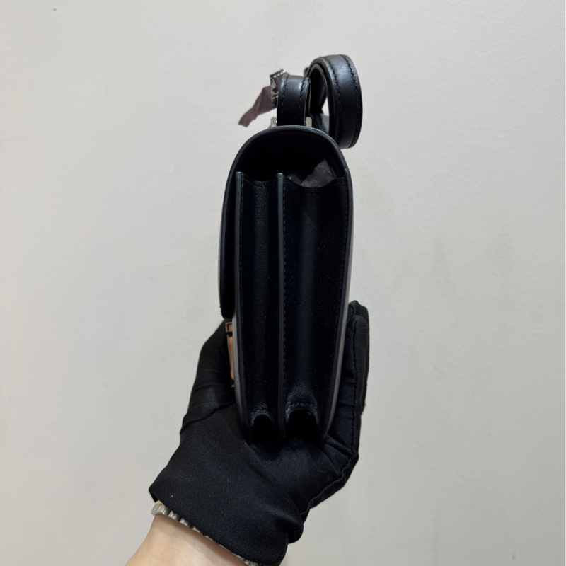 愛馬仕Hermes constance康康19 黑銀蜥蜴扣 斜挎包 單肩包-4