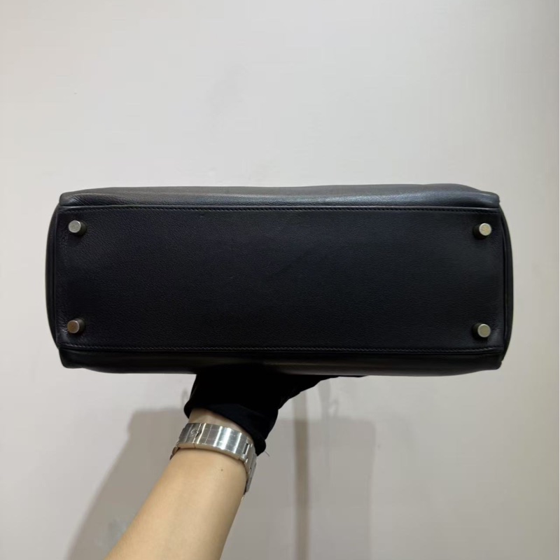愛馬仕 Hermes kelly32 黑色金扣 手袋 斜挎袋-5