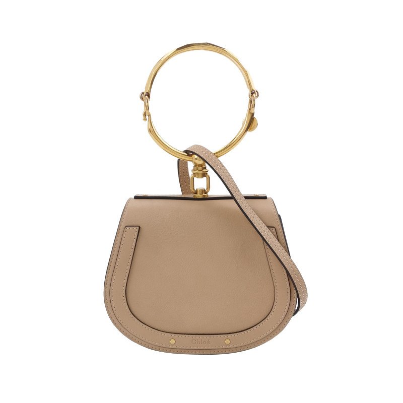 Chloe Nile 小號 牛皮 翻毛皮 純色 圓環 手柄 斜背包 單肩包-0