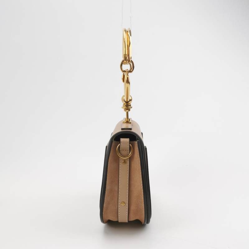 Chloe Nile 小號 牛皮 翻毛皮 純色 圓環 手柄 斜背包 單肩包-3