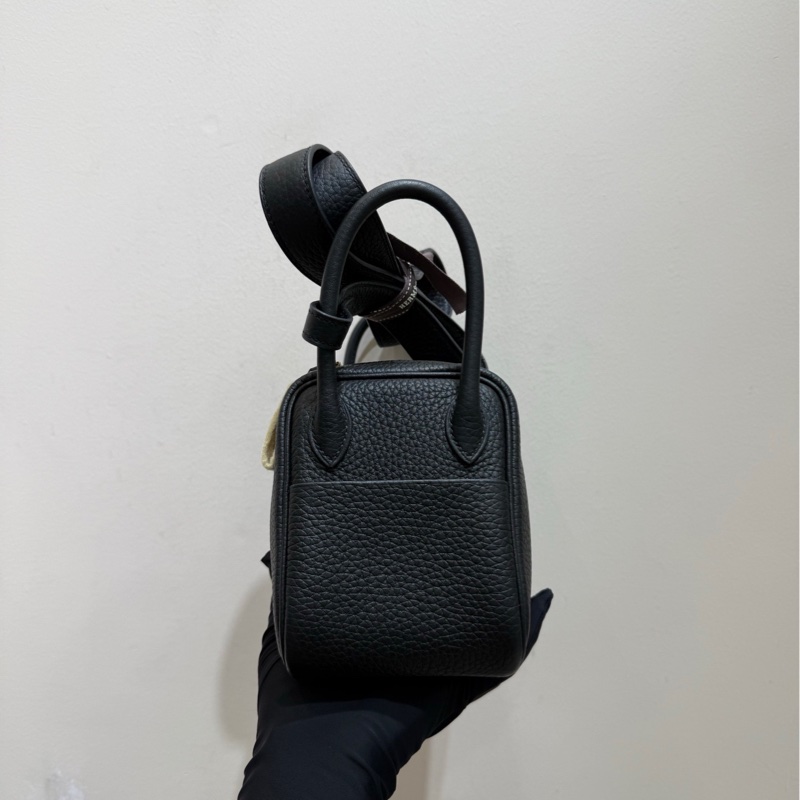 愛馬仕 Hermes mini lindy黑色金扣 手袋 斜挎包-3