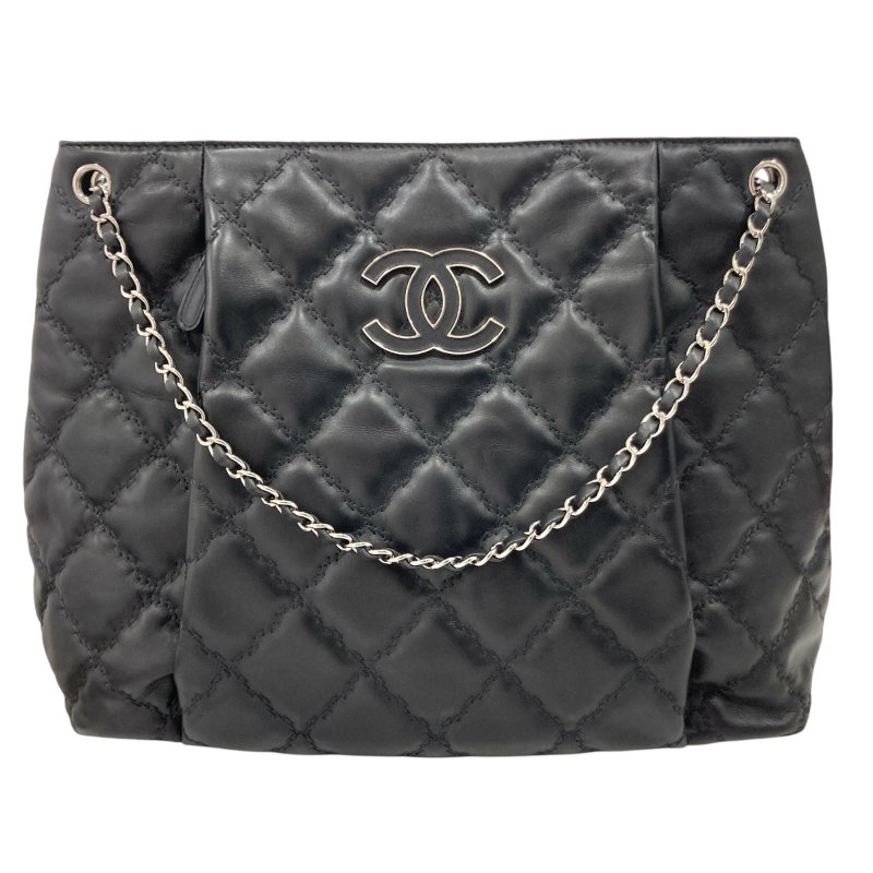 CHANEL 香奈兒 Ultra Stitch 肩包 A66132 皮革 托特包 黑色 銀釦-0