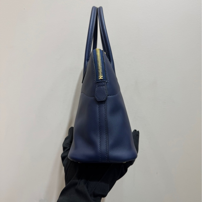愛馬仕 Hermes bolide27 保齡球7U海軍藍金扣 手袋 斜挎包-4