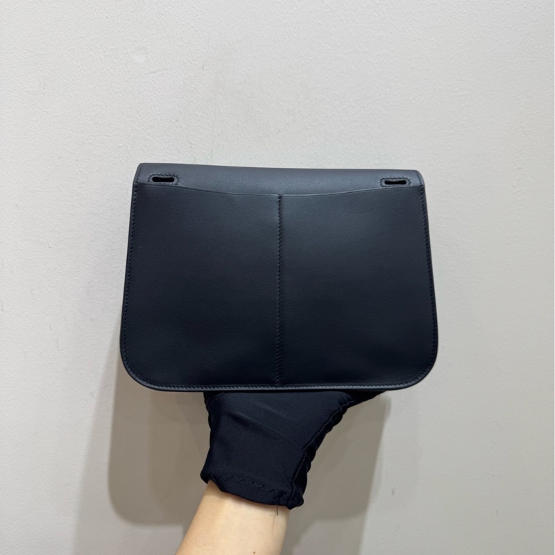 Hermes 愛馬仕 halzan mini單肩 手提包 黑色銀扣手袋 斜挎包-3