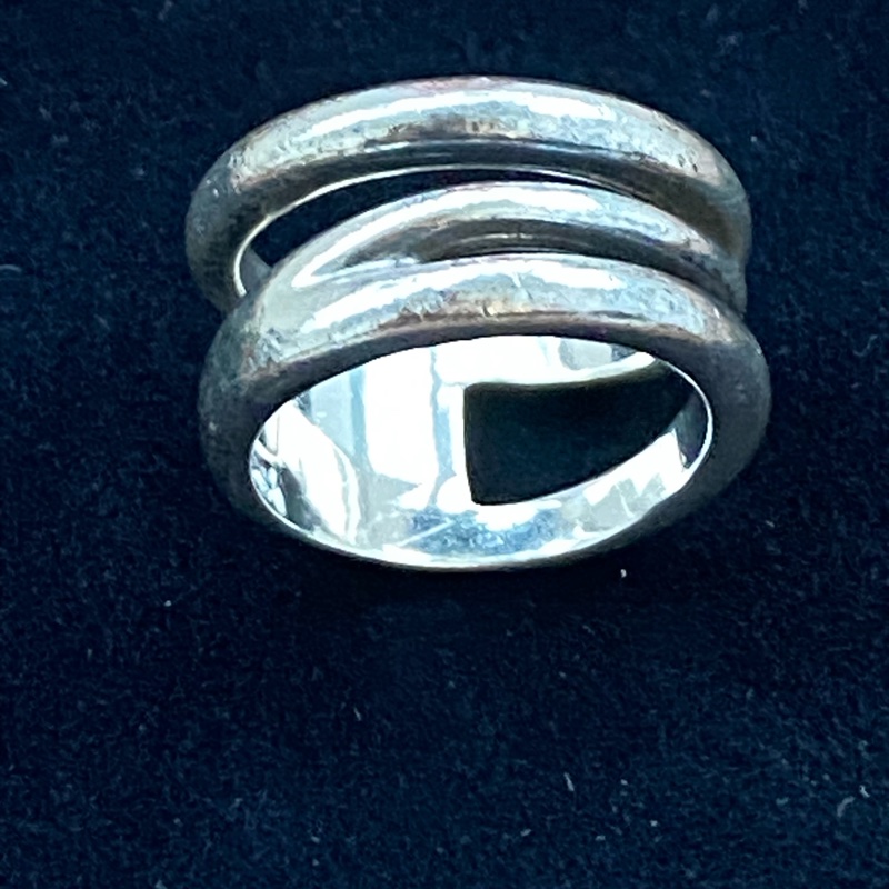 Tiffany & Co 三環純銀戒指-10