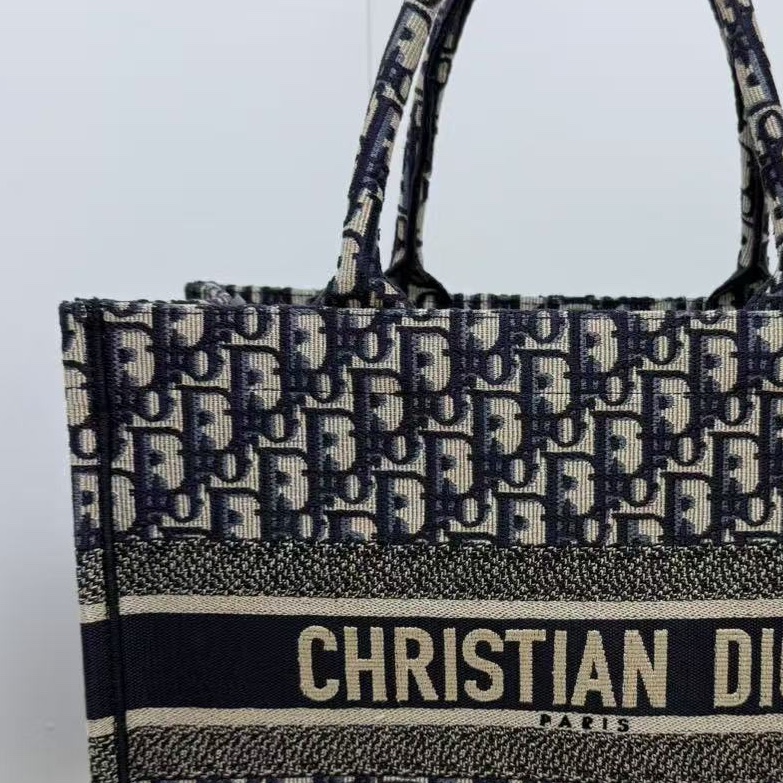 迪奧 Dior 老花oblique牛仔book tote托特 手提包 購物袋 中號-3