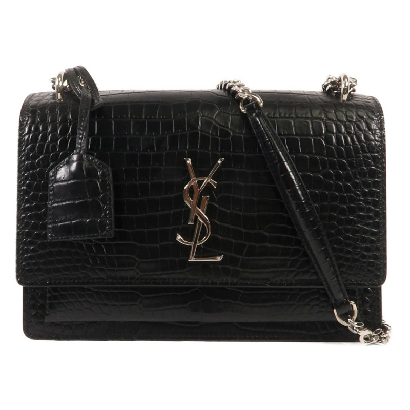 SAINT LAURENT 牛皮皮革Shoulder Bag銀扣肩背袋-0