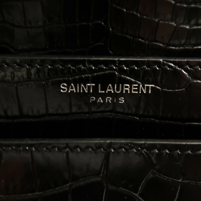 SAINT LAURENT 牛皮皮革Shoulder Bag銀扣肩背袋-5