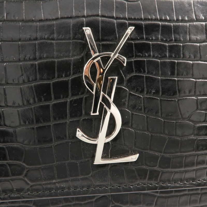 SAINT LAURENT 牛皮皮革Shoulder Bag銀扣肩背袋-7