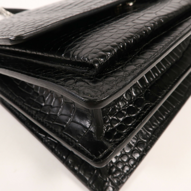 SAINT LAURENT 牛皮皮革Shoulder Bag銀扣肩背袋-10