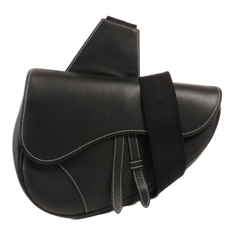 Dior 牛皮皮革Saddle Bag銀扣肩背袋-0