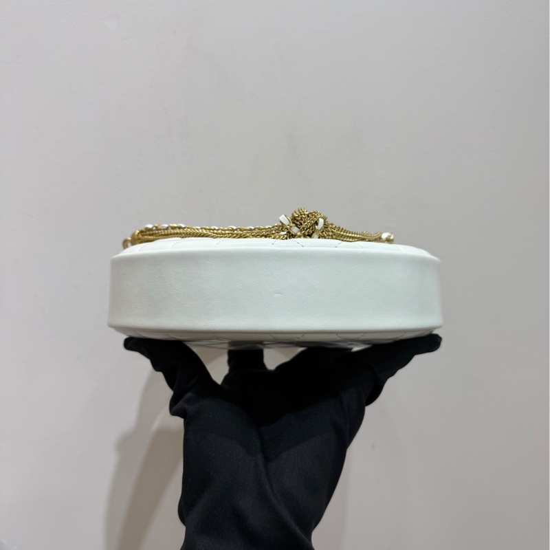 Chanel 香奈兒 24A白金鍊條雙C呼啦圈手柄包 手袋-6