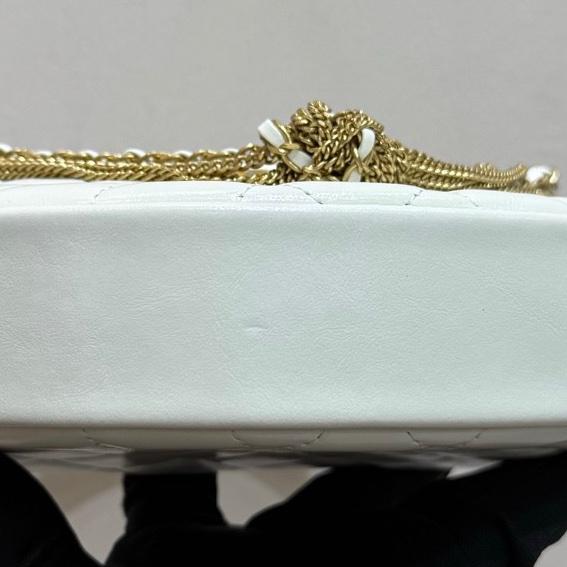 Chanel 香奈兒 24A白金鍊條雙C呼啦圈手柄包 手袋-7