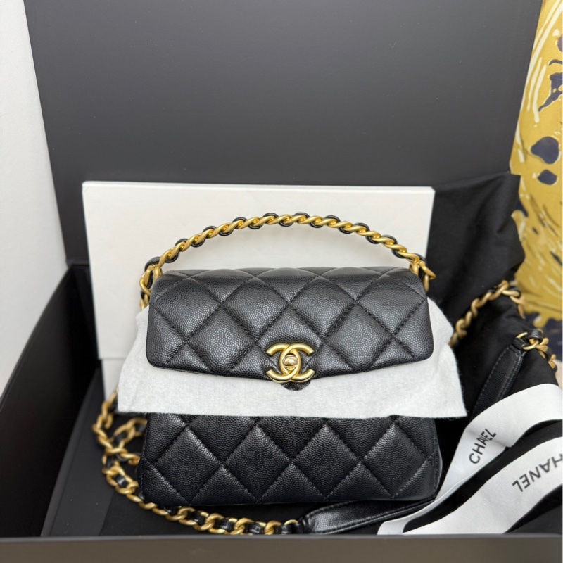 Chanel香奈兒 24s 31 Rue cambon 黑金 豆腐包 斜挎包手袋-0