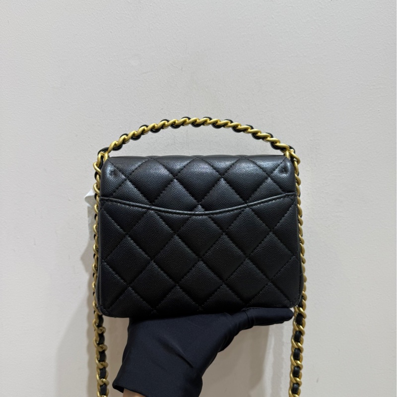 Chanel香奈兒 24s 31 Rue cambon 黑金 豆腐包 斜挎包手袋-2