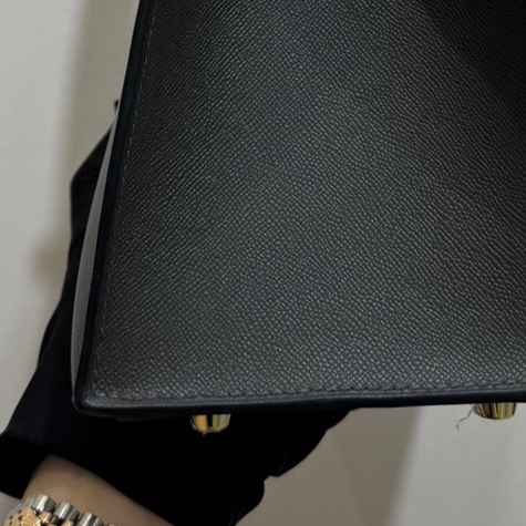愛馬仕 Hermes kelly28 石墨灰金扣手袋 斜挎包 單肩包-8