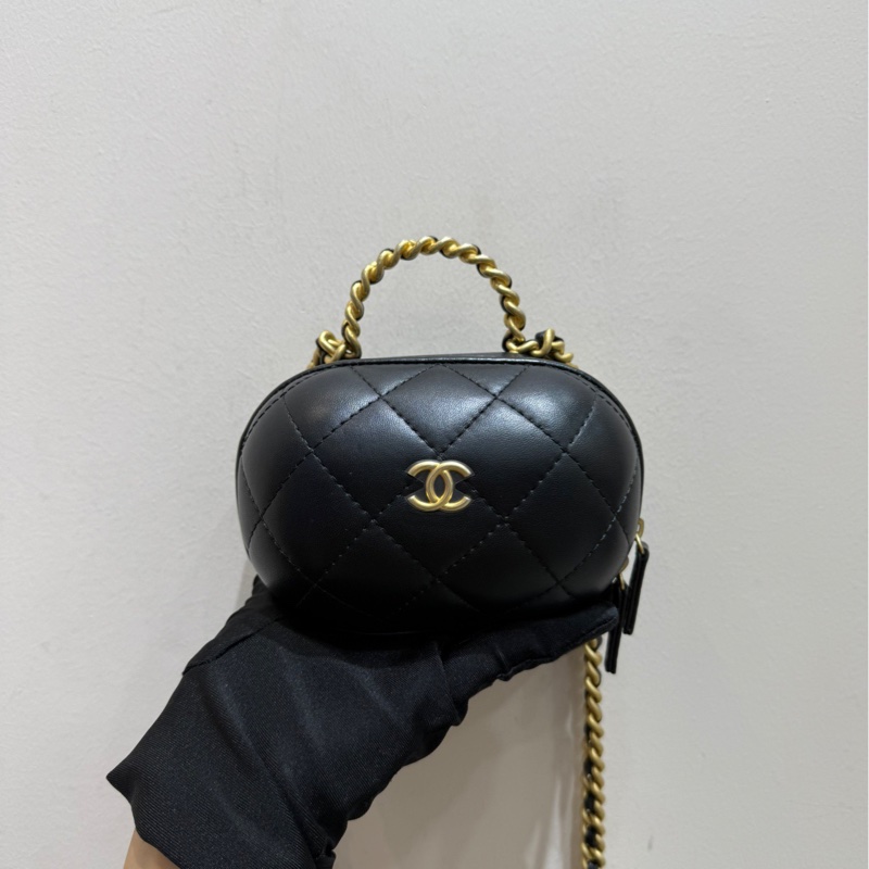 Chanel 香奈兒 22P黑色金扣羊皮 膠囊小號鏈條包斜挎包 手袋-1
