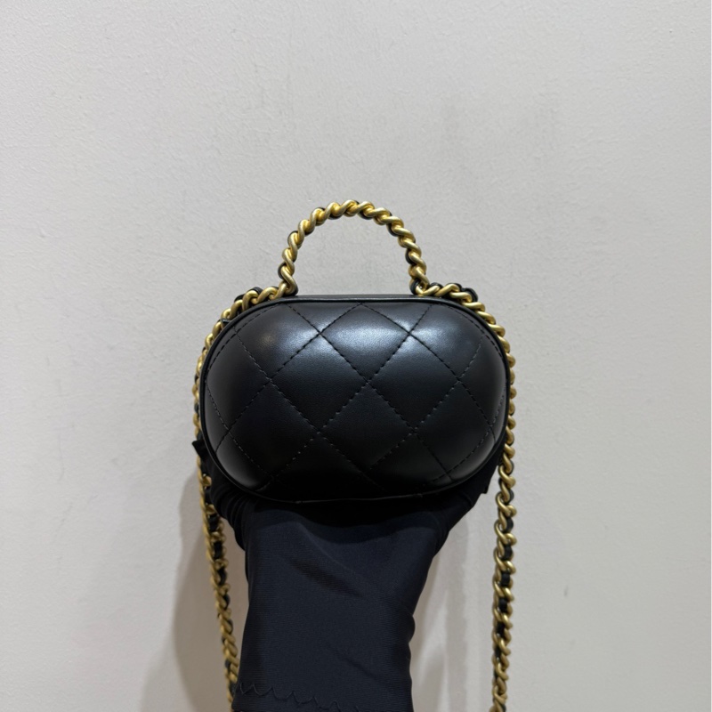 Chanel 香奈兒 22P黑色金扣羊皮 膠囊小號鏈條包斜挎包 手袋-2