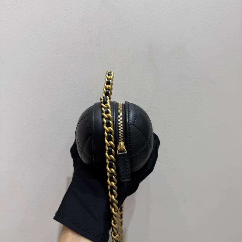 Chanel 香奈兒 22P黑色金扣羊皮 膠囊小號鏈條包斜挎包 手袋-3