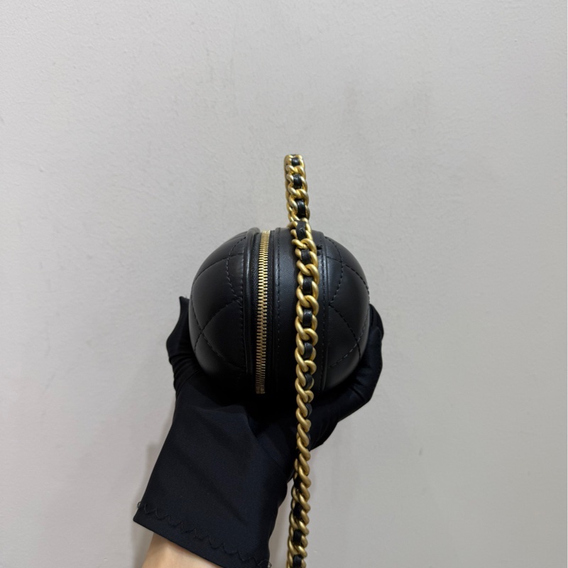 Chanel 香奈兒 22P黑色金扣羊皮 膠囊小號鏈條包斜挎包 手袋-4