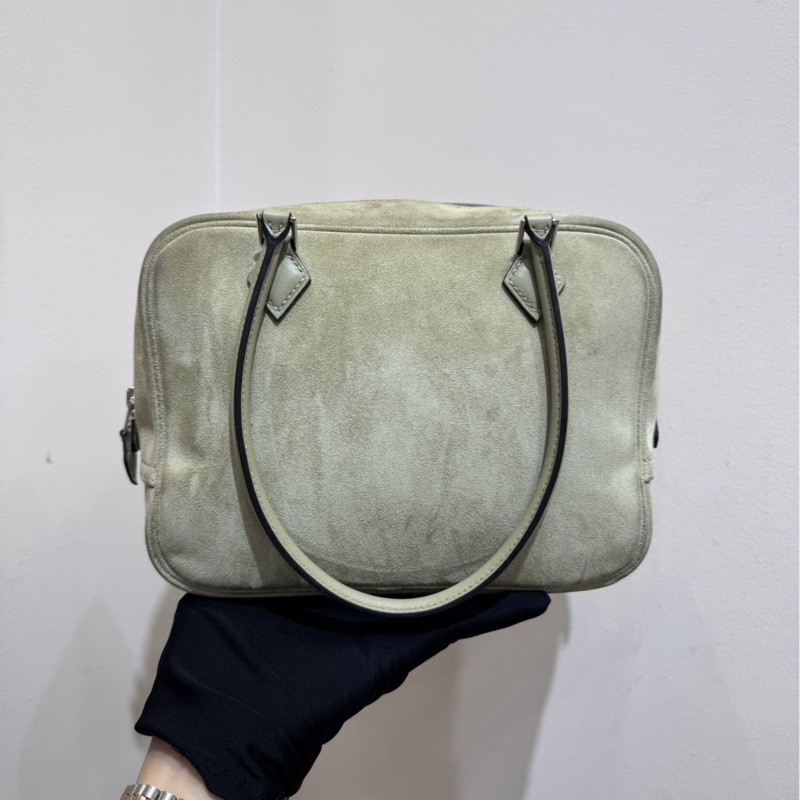 Hermes 愛馬仕 mini plume小羽毛麂皮灰拼皮手袋-3