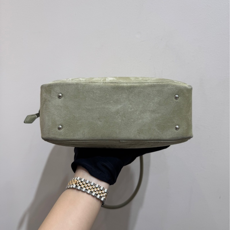 Hermes 愛馬仕 mini plume小羽毛麂皮灰拼皮手袋-6